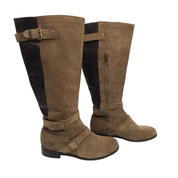 UGG Australia Cydnee Tall Riding Boots Womens 8 UK 6.5 EU 39 Brown Suede Leather - Picture 14 of 14